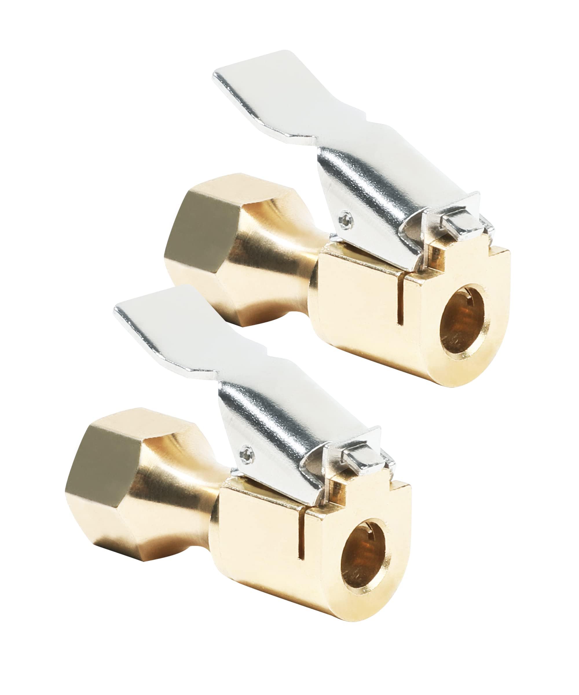 MACHSWON 2 Pcs Air Chuck NPT Female Closed Flow Straight Lock On Tire Chuck with Clip Fits Most Inflator Gauge Compressor Air Hose Air Inflators