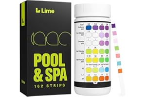 LIME POOL 162 Pcs 7-Way Hot Tub Pool Test Strips - Accurate Readings in 15 Seconds