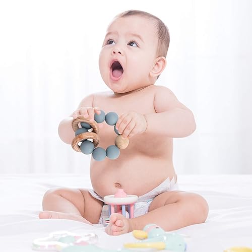 Socub Baby Teething Toy, Organic Baby Teething Ring, Silicone