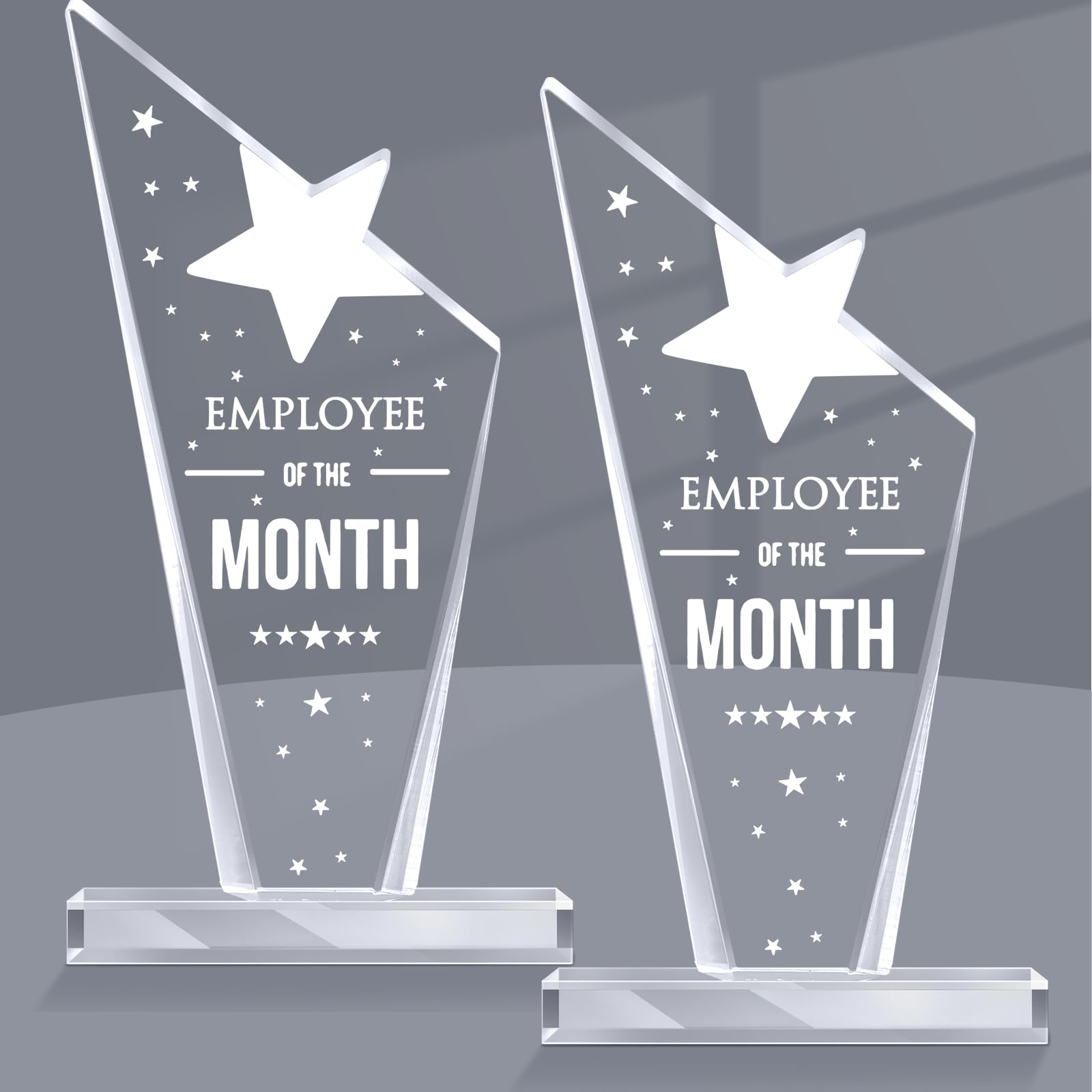 Photo 1 of Roowest 2 Pcs Employee of The Month Plaque Employee Month Appreciation Awards Gifts Bulk Coworker Staff Acrylic Trophy Reward Sign Keepsake for Thanksgiving Colleague Volunteer Team Office Teacher