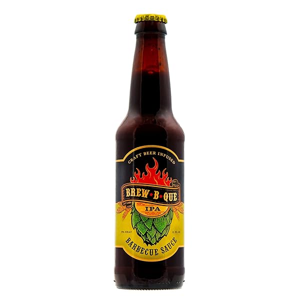 BREW-B-QUE IPA BARBECUE SAUCE | PERFECT FOR GRILLING | CONDIMENT FOR CHICKEN, RIBS, VEGGIES | BOLD & TANGY FLAVOR | 12 FL OZ
