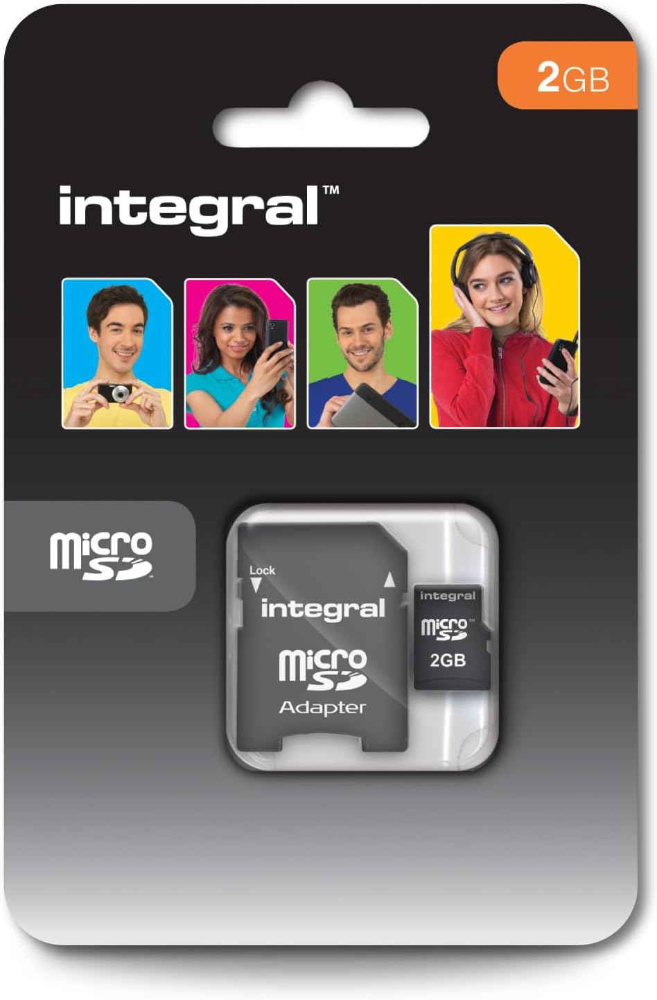 Integral 2GB Micro SD Card with SDHC Adapter for Older Digital Cameras MP3