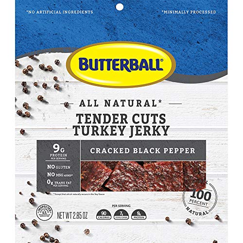 Butterball Cracked Black Pepper Turkey Jerky 2.85 Ounce Pack (3 count