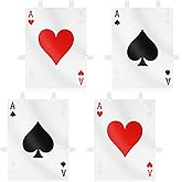 Skicuff 4 Sets Halloween Poker Vests Playing Card Costume Set with Hook and Loop for Trick or Treat Casino Party
