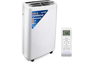 SereneLife Small Air Conditioner Portable 14,000 BTU with Built-in Dehumidifier - Portable AC unit for rooms up to 650 sq ft - Remote Control, Window Mount Exhaust Kit