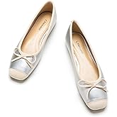 C.Paravano Ballet Flats | Square Toe Shoes | Bow Slip Ons | Ballet Shoes for Women | Dressy Flats for Women