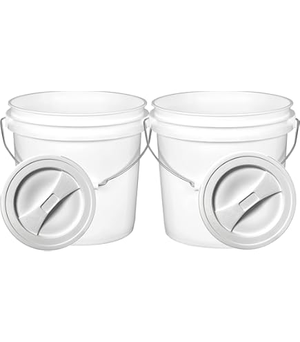 3-Pack 2 Gallon Food Grade Buckets With Lids - BPA Free USA Made Pails