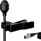 J K MIC-J 044 Lavalier Lapel Clip On Omni-Directional Condenser Microphone Compatible with Shure Wireless Transmitter (Mini XLR TA4F Connector)