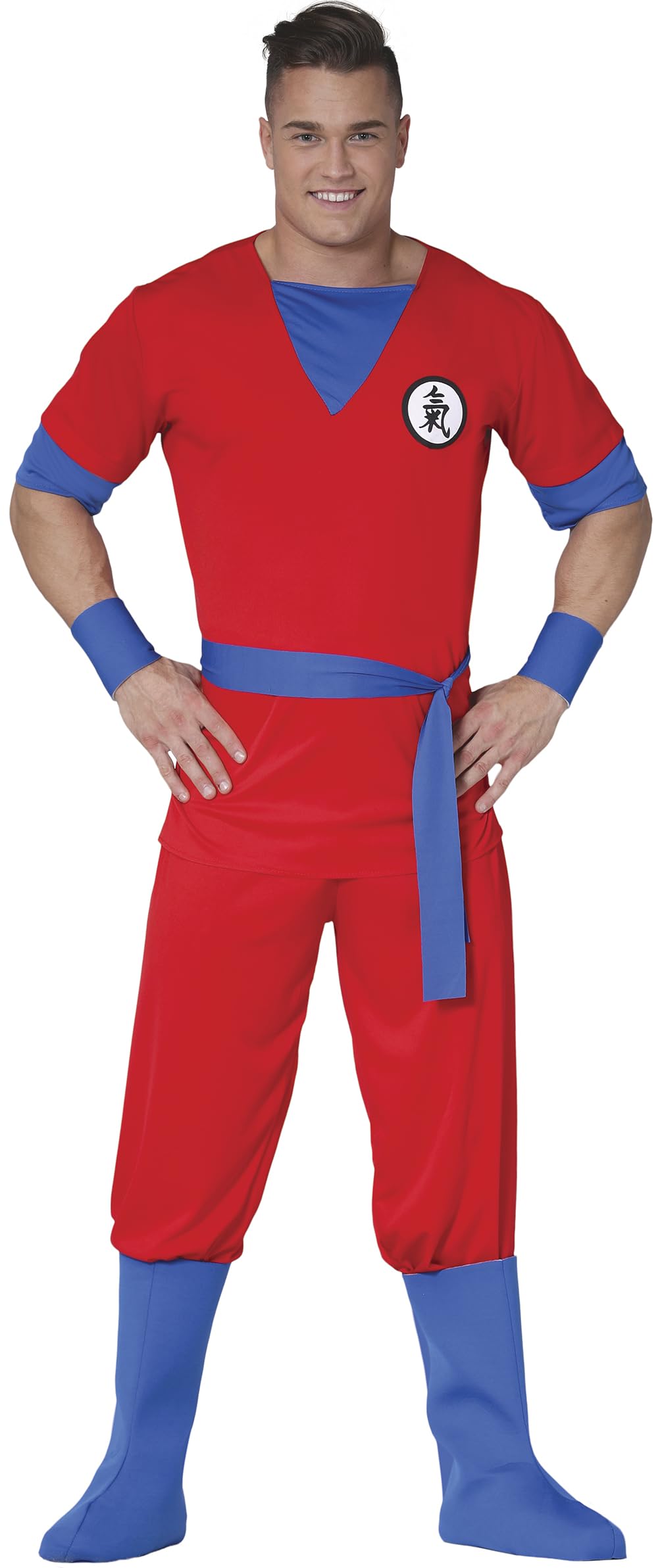 FIESTAS GUIRCA Red Warrior Fighter Japanese Karate Fancy Dress Costume Adult Man Outfit Mens Martial Arts Dress Up Male (Medium)