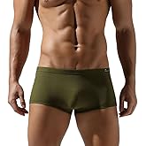 Men's Ribbed Cotton Boxer Briefs, Low Rise Boxer Shorts Briefs Soft Underpants