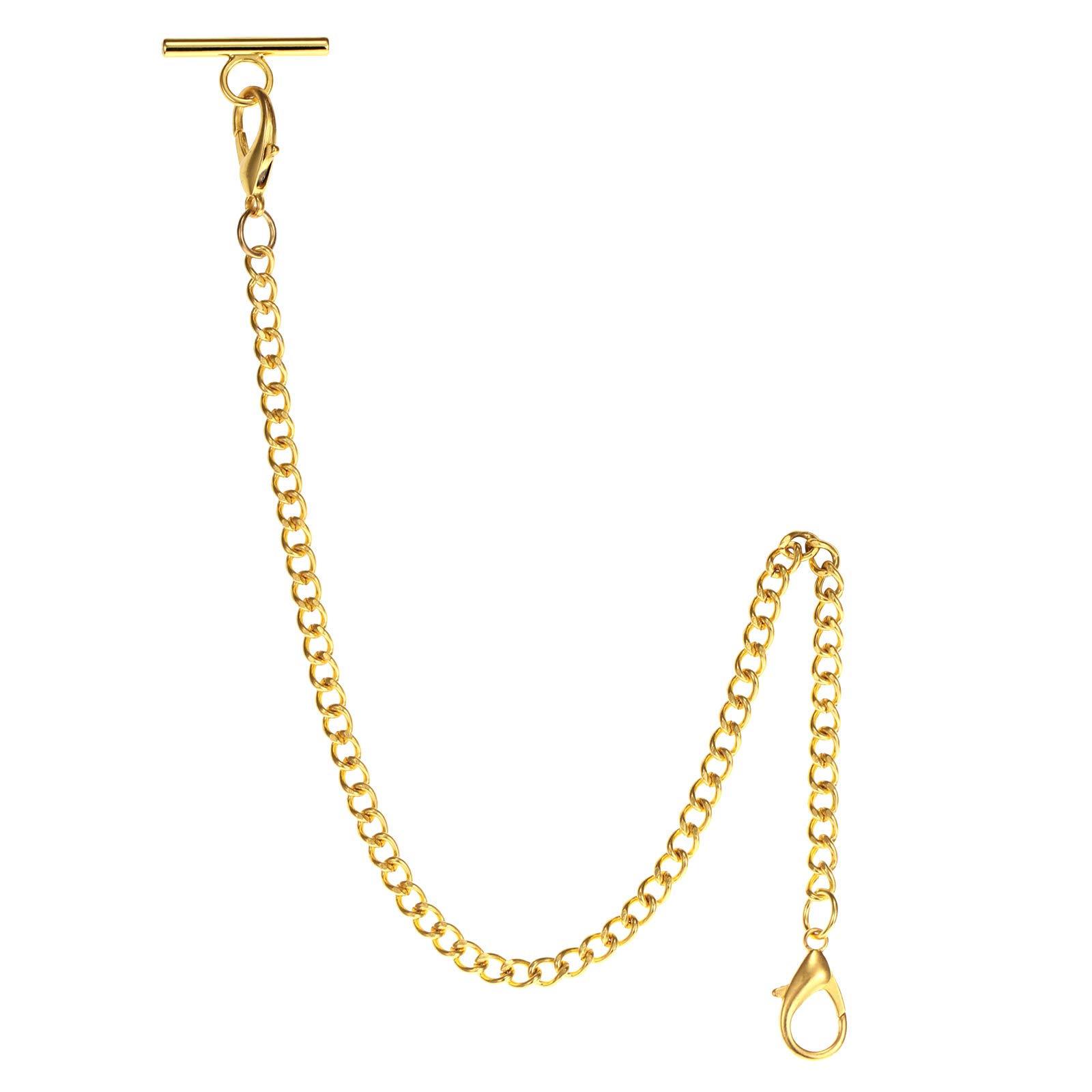 TREEWETO Pocket Watch Chain 14.7 Inch (37.5 cm) Gold