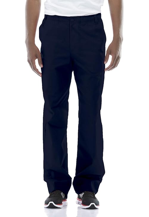 Dickies Men's Zip Fly Pull-On Scrub Pant, Navy, Medium