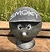 WHW Whole House Worlds Big Mouth Smokey Ashtray, Lidded Dome with Pedestal Base, Lift Up Visor, BBQ Grill Party Style, Gray Distressed Lacquered Iron, 6 Inches Tall