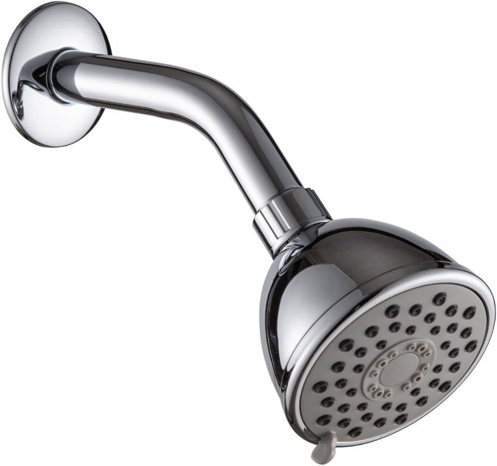 3-Function Rain Shower Head Combo: 3.5 Inch Head Shower - 6 Inch Stainless Steel Shower Arm - Tools Free Installation - Pack of 3