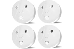 LECOOLIFE 4 Pack Combination Smoke and Carbon Monoxide Detector Battery Operated, Travel Portable Photoelectric Fire&Co Alarm for Home, Kitchen