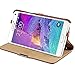 Galaxy Note 4 Case, PERSTAR [Vintage Classic Series] [Genuine Leather] Flip Cover Folio Case [Simple Stand], [1 Card Slot] with Magnetic Closure for Samsung Note 4 (Retro Brown)