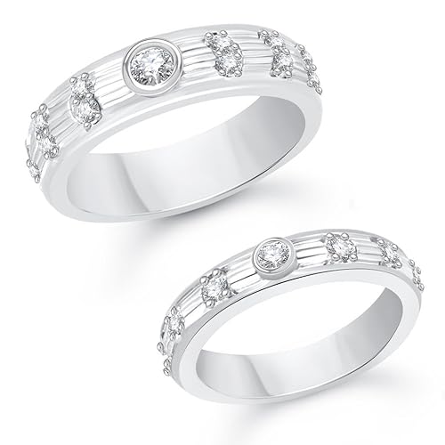 Cubic Zirconia Ring for Women (Silver) (vkcplfr1040r_12f_20m)