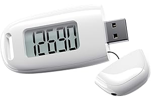 KONTYNU 3D Pedometer for Walking, Simple Walking Step Counter with Removable Clip and Strap, USB Rechargeable Step Tracker with Backlight, Accurate Step Counter for Men Women Kids Seniors
