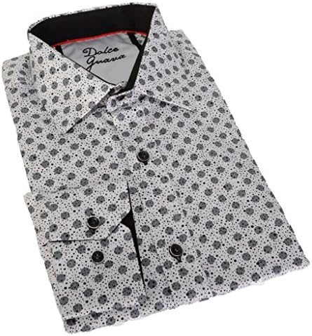 Dolce Guava Printed Polka Dot Button Down Semi-Fitted Shirt