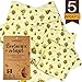 HYOODS - 5 Pack - Organic Beeswax Food Storage Wraps | Reusable & Eco-Friendly | 3 Small, 1 Medium & 1 Large