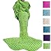 KAZOKU Mermaid Tail Crochet Blanket for Adult, 74-Inch-by-35-Inch, Green