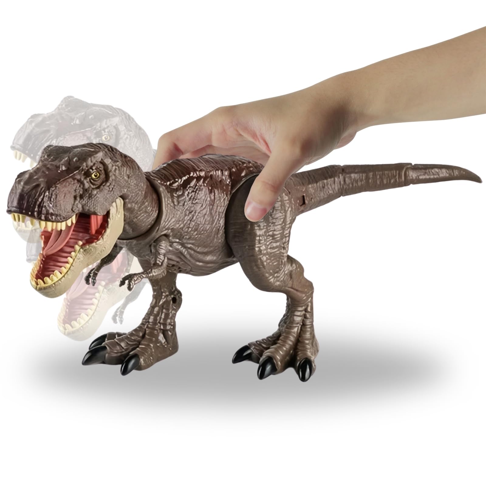 Photo 1 of T-Rex Rampaging Tyrannosaurus Rex Dinosaur Attack Action Figure - 21” Jurassic Dino with Lights, Chomp & Roar Play Toy for Kids