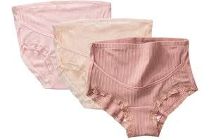 FEOYA Women's Maternity Underwear Over Bump Cotton Pregnancy Panties Plus Size High Waist Seamless Briefs 3 Pack