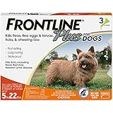 Frontline Plus for Dogs Small Dog (5-22 pounds) Flea and Tick Treatment, 3 Doses