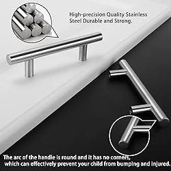 homdiy 5 Pack 3 Inch Brushed Nickel Cabinet Pulls