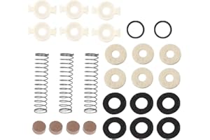 TUOREN Trumpet Repair Kit include 6 Piston Valve Guides 12 Felt Washers 4 Water Key Spit Valve Cork Pad 3 Spring 2 O Ring Bum