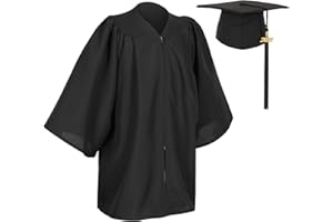 D DODOU Matte Preschool and Kindergarten Graduation Cap Gown Set with Year Charm Tassel