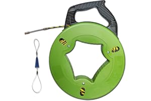YANBORUI Fish tape wire puller 1/6-Inch x 165-Foot electrical fish tape 165ft PET Diameter 3 Wires Twisted with Guide Spring Optimized Housing and Handle fish tape 【4.5mm*50m】