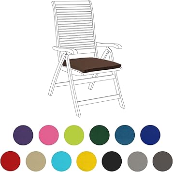 Amazon De Gartenstuhl Sitzkissen Kissen 6 Stuck In Braun Mit Band Passt Fur Die Ruckseite Fur