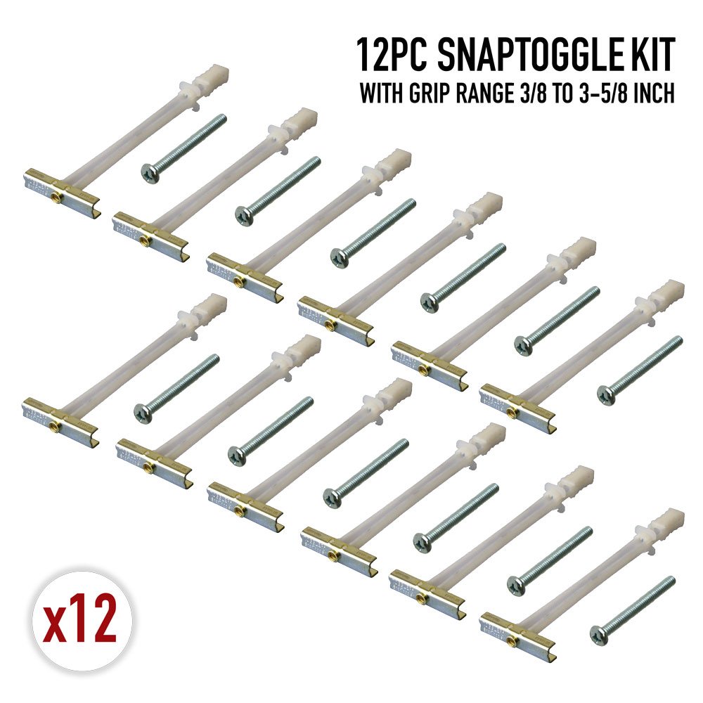 12 Pieces TOGGLER SNAPTOGGLE Drywall Anchor with included bolts for 1/4
