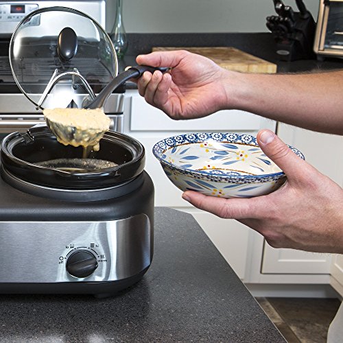 Elite Platinum EWMST-325 Maxi-Matic Triple Slow Cooker Buffet, Black/Silver - Image 3