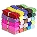 eBoot 25 Pieces Elastic Stretch Foldover Elastics Hair Ties Headbands, 25 Colors, 38 Inches by 3/5 Inch