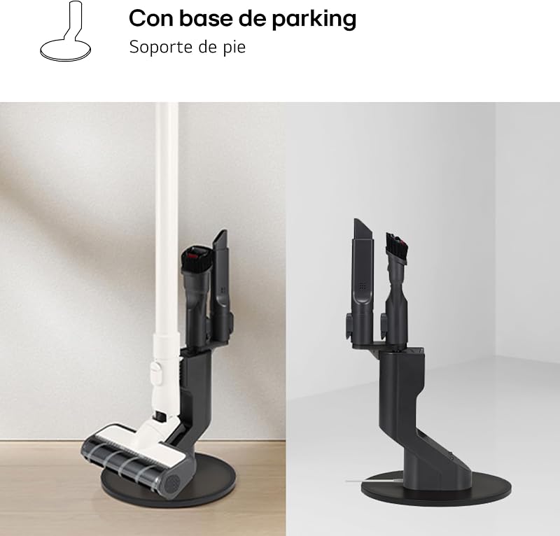 A9C-SLIM1C - Aspirador Escoba CordZero, Aspiradora con Sistema de Compresión de Polvo, Ciclónico, 150W Succión, Boquilla Varias Superficies, Base de Parking, 1.9 Kg, Blanco