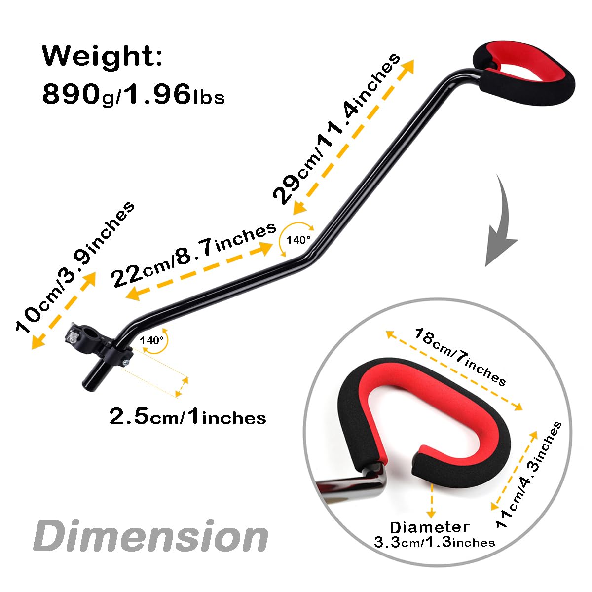 CyclingDeal Bike Bicycle Children Kids Training Handle - Balance Buddy - for 22.2mm to 28.6mm Seatpost