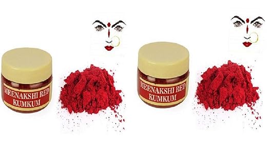 Naachas Sri Madurai Meenakshi Turmeric Amman Manjal Thazhampoo Kumkum (Red) - Pack of 2