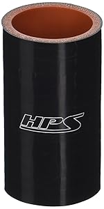 HPS HTSC-138-BLK Silicone High Temperature 4-Ply Reinforced Straight Coupler Hose, 100 PSI Maximum Pressure, 3" Length, 1-3/8" ID, Black