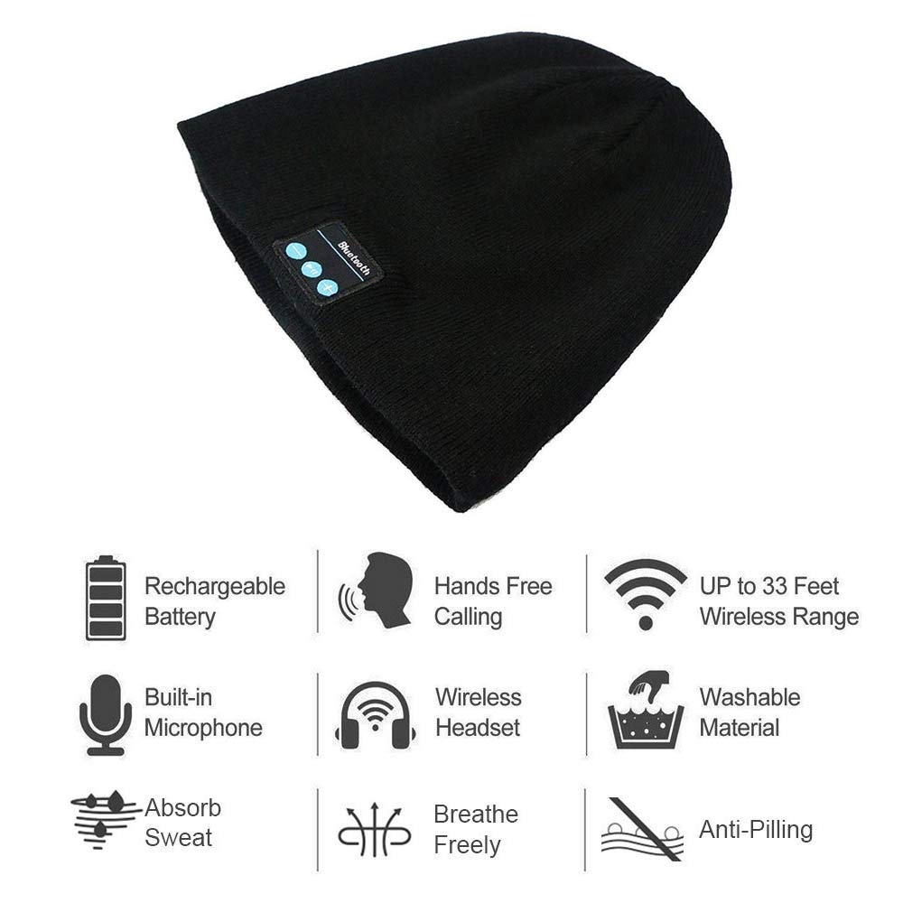Knit Hat,LC-dolida Bluetooth Beanie Hat for Winter