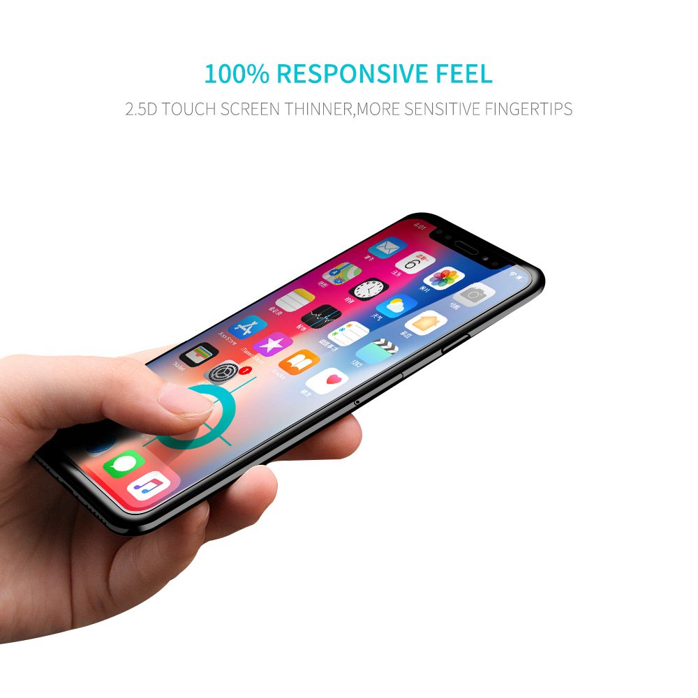 iPhone X Screen Protector, 3 Pack KEEKOON Tempered Glass Protector HD Clear 9H Hardness Full Coverage Film for Apple iPhone X/10