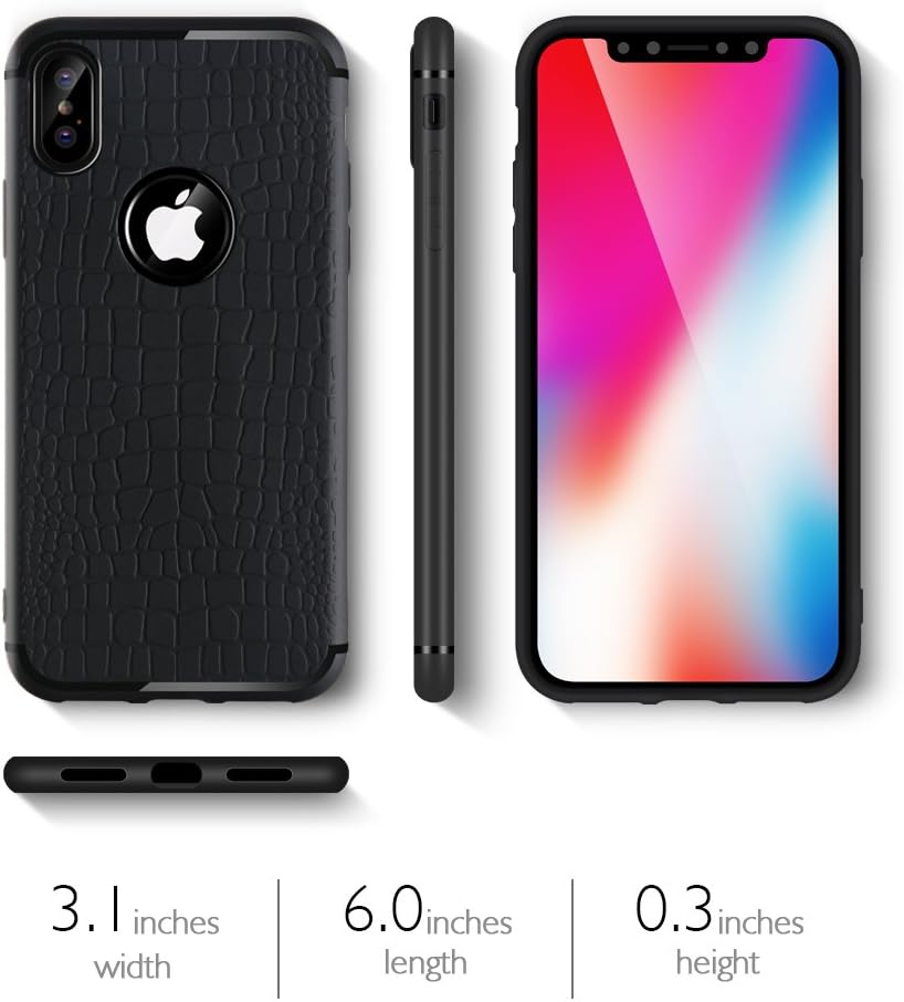 iPhone X Case, iPhone 10 Case, XULIS Crocodile Pattern Innovative Upgrade Magnetic Phone Case, Ultra-thin Soft TPU Back Cover with All-around Protection for Apple iPhone X 5.8 inch 2017 Release.