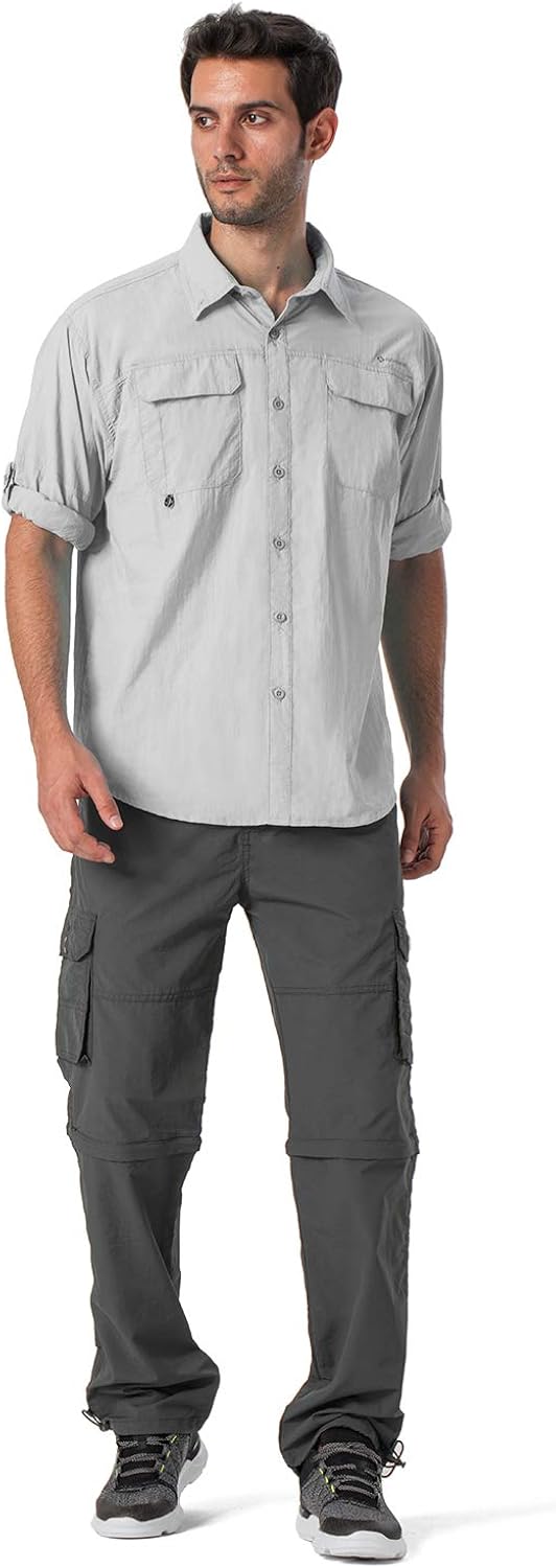 Naviskin Men's UPF 50+ Sun Protection Hiking Fishing Shirt Lightweight Quick Dry SPF Outdoor Long Sleeve Shirt at  Men’s Clothing store