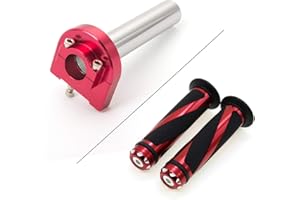 Krace Motorcycle 7/8" Handle bar Hand Grips with Anodized CNC Quick Twist Throttle Tube Motorized Lever Control Fit for Most Scooter Sportbikes ATV for Kawasaki Honda Suzuki Yamaha Ducati