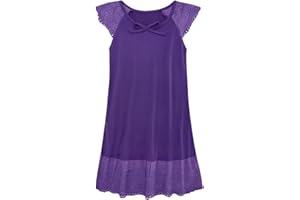 Vieille Girls Nightgowns Cute Princess Sleepwear Flutter Sleeve Pajamas Nightie Dress 5-12 Years