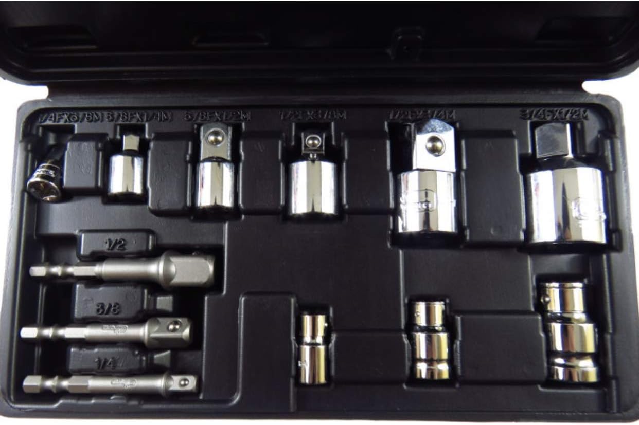 RICHMANN Socket adaptors Set 12 pcs, 1/4", 3/8" and 1/2" bit adaptors (Cor C4412), Variety pack - Image 3