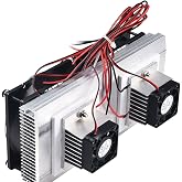Yrhrol Mini Air Conditioner DC 12V DIY Thermoelectric Peltier Refrigeration Cooling System Heat Sink Conduction Module Semiconductor Fridge Refrigeration Cooling System DIY Kit (Dual)