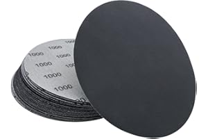 AutKerige 1000 Grit Wet Dry Sandpaper, 25 PCS 6 Inch Sanding Discs with Hook and Loop, Premium Silicon Carbide Abrasive Polishing Sandpaper for Auto, Wood or Metal Polishing and Stretches Removing