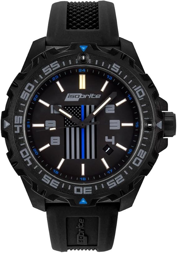 Amazon Isobrite Iso3005 細いブルーライン 限定版 腕時計 メンズ腕時計 腕時計 通販